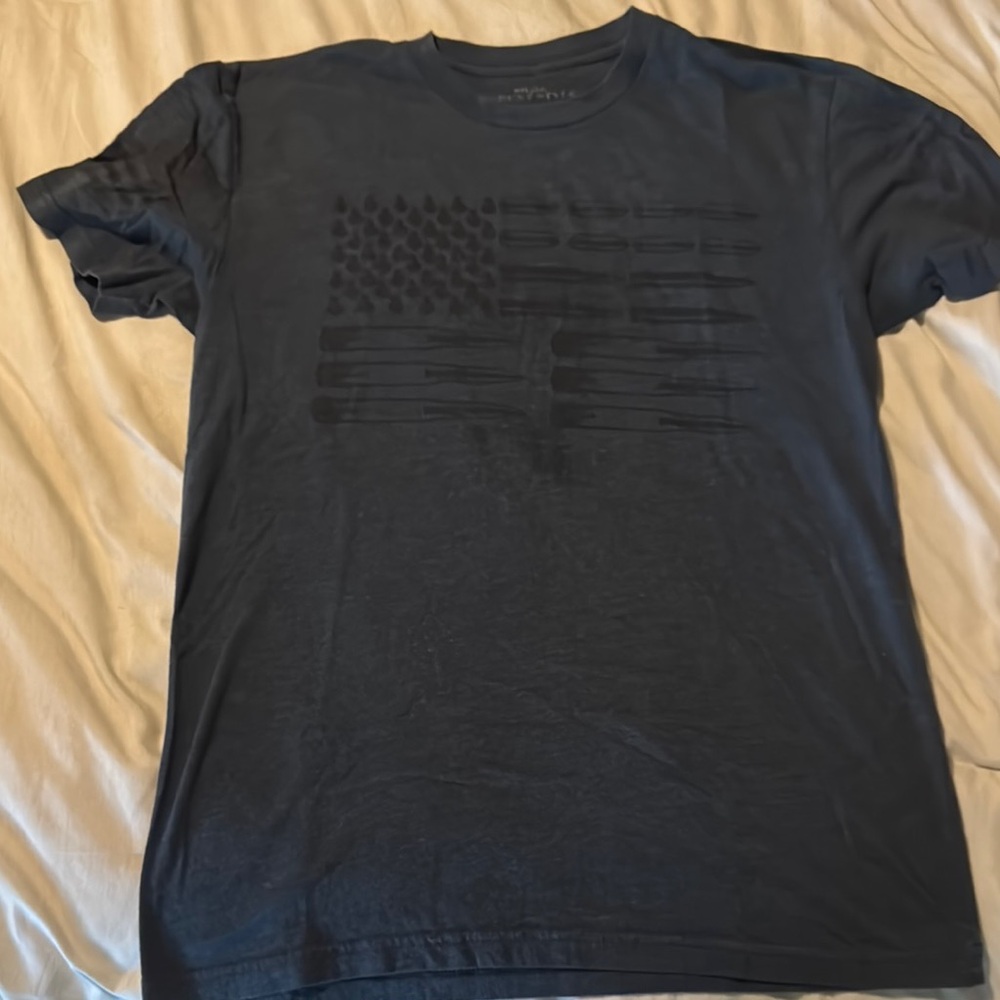 Grunt Style Blue Short Sleeve Tee American Flag Design